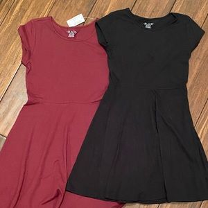 Children’s Place Lot of 2 Cotton Short Sleeve Girls Dresses size Large 10 /12